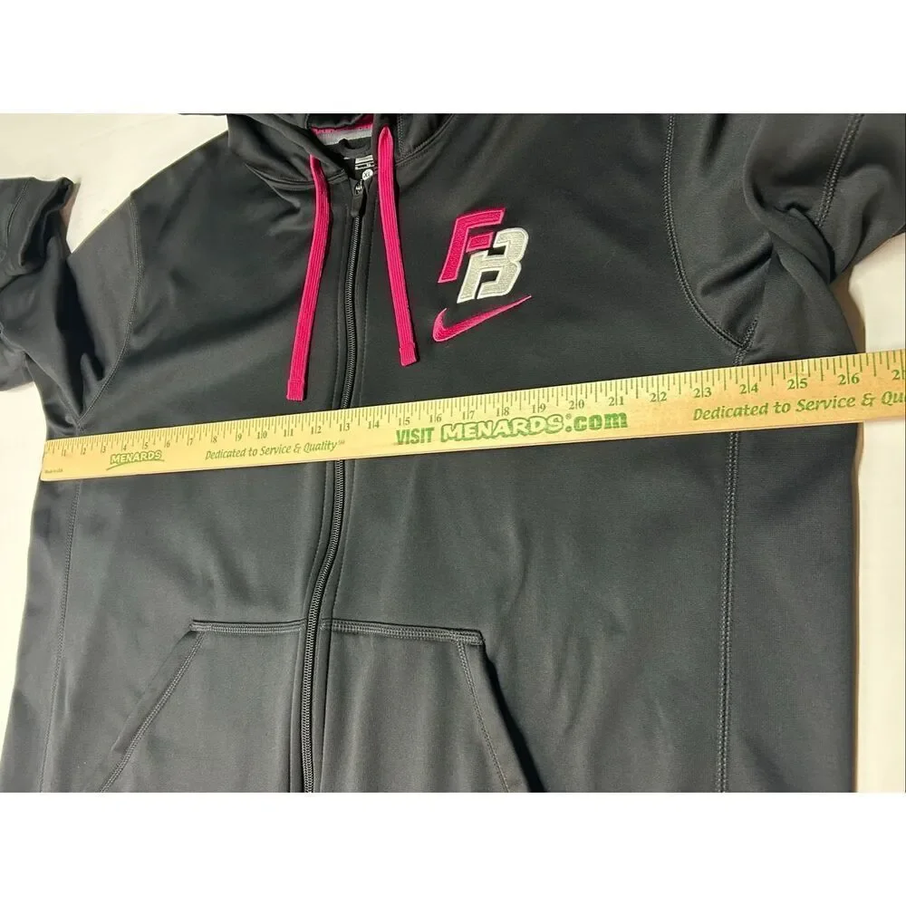 Nike Therma-Fit Full Zip Football Hoodie Performance Gear Black Pink Women's Siz